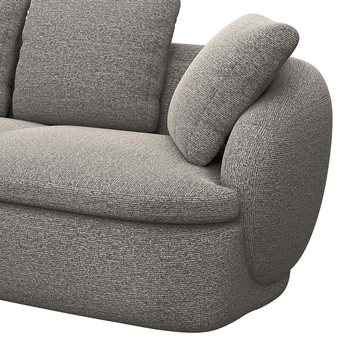 ECKSOFA mit Longchair - Schwarz/Grau, Kunststoff/Textil (276/146cm) - home24