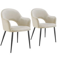 ARMLEHNSTUHL 2er Set Sachel 57 x 61 5 x 87 5 cm creme - Creme, Kunststoff (57/87.5/61.5cm) - tectake