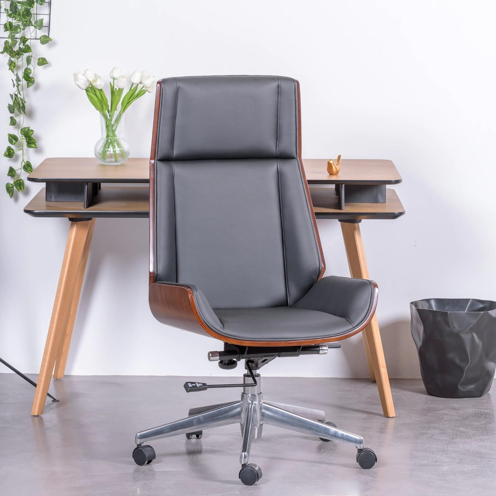 BÜROSTUHL Holz Schwarz - Schwarz, Holz (70/110/65cm) - Nest Dream