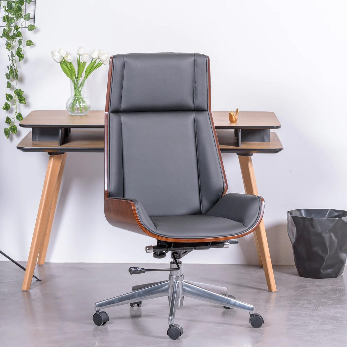 BÜROSTUHL Holz Schwarz - Schwarz, Holz (70/110/65cm) - Nest Dream