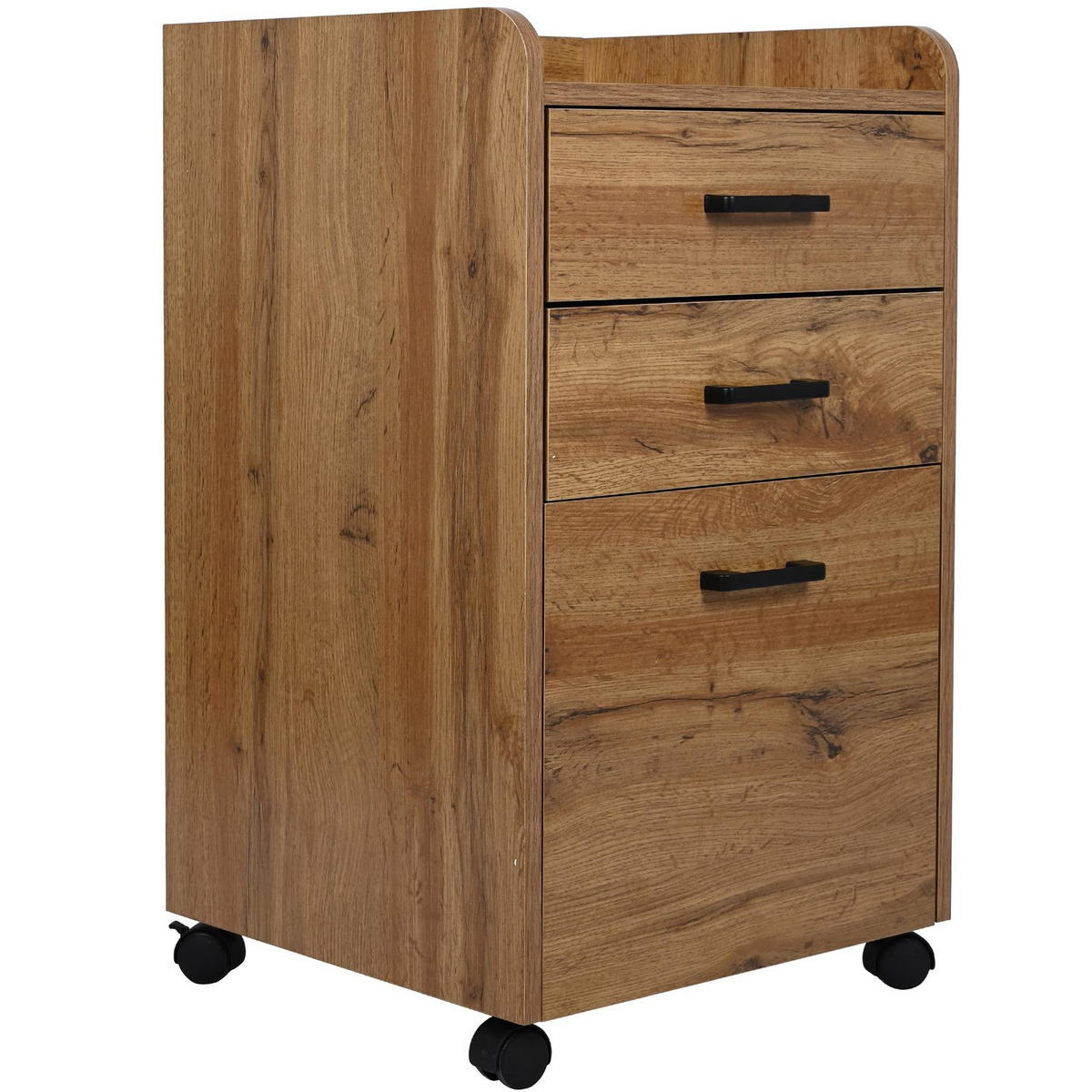 ROLLCONTAINER Holzoptik Erlefarben 3 Schubladen 42x40x72 cm - Erlefarben, Holzwerkstoff/Metall (42/72/40cm) - Begryf