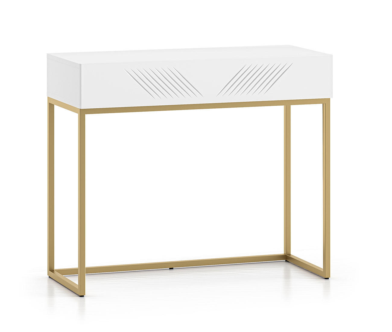 KONSOLENTISCH Clearing weiß / gold 92 / 40 / 78cm - Goldfarben/Weiß, Holz/Holzwerkstoff (40/92/78cm) - Feldmann-Wohnen