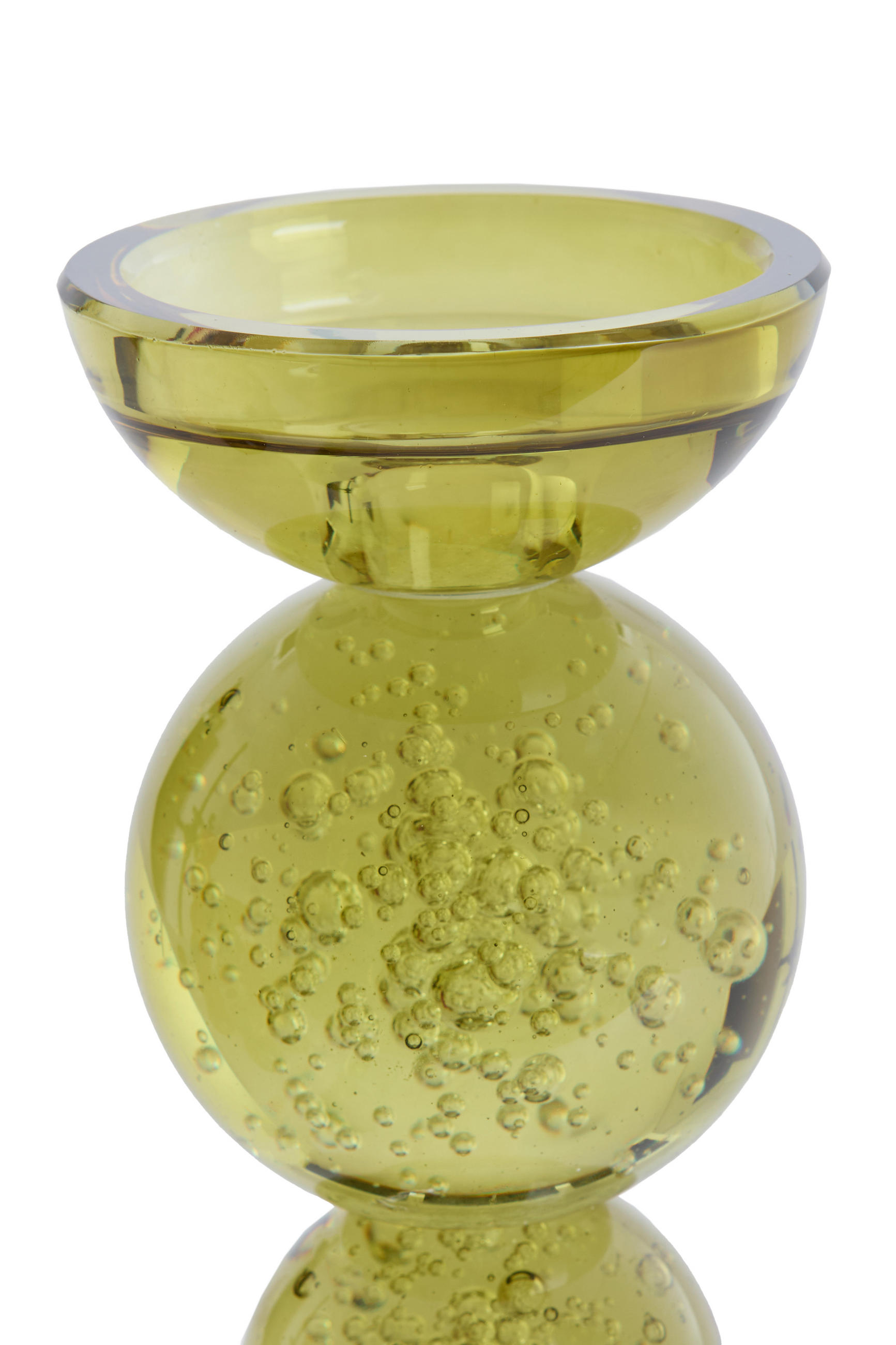 KERZENHALTER Itinga Grün Ø9,5/15,5 cm - Hellgrün, Glas (9.5/15.5/9.5cm) - Light & Living