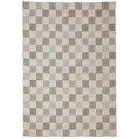 BAUMWOLLTEPPICH waschbar AFTON, Schachbrettmuster, Natur-Grün, 116 x 170 cm - Beige/Grün, Textil (116/170cm) - KADIMA DESIGN
