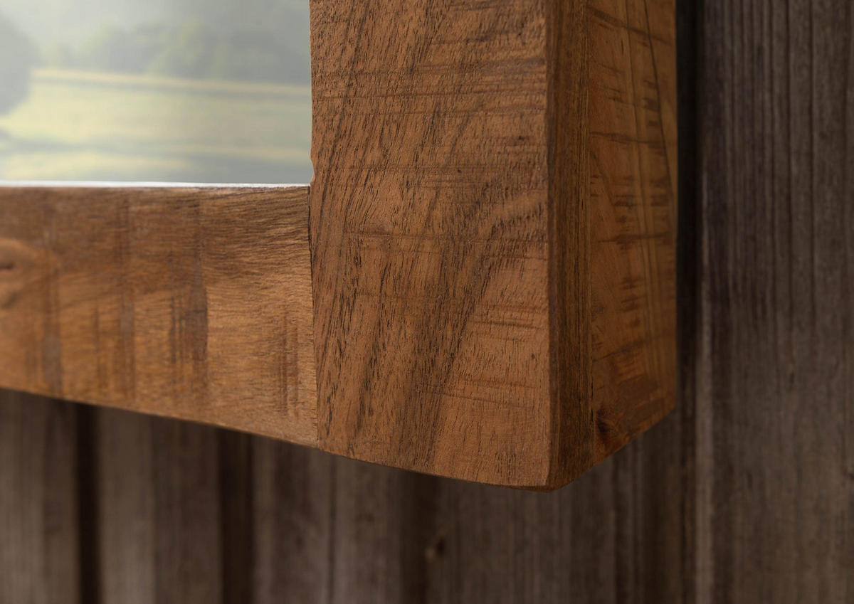 WANDSPIEGEL Akazie 56x8x150 natur lackiert BARK #122 - Braun, Holz (56/150/8cm) - Massivmoebel24