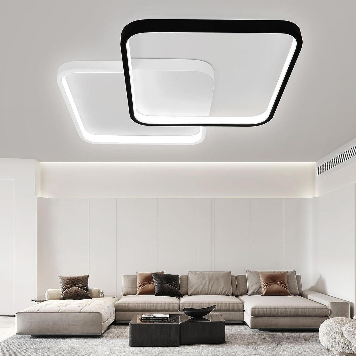 LED-DECKENLEUCHTE Nils 43/43/4.5 cm - Schwarz, Metall (30/4.5/30cm) - ZMH