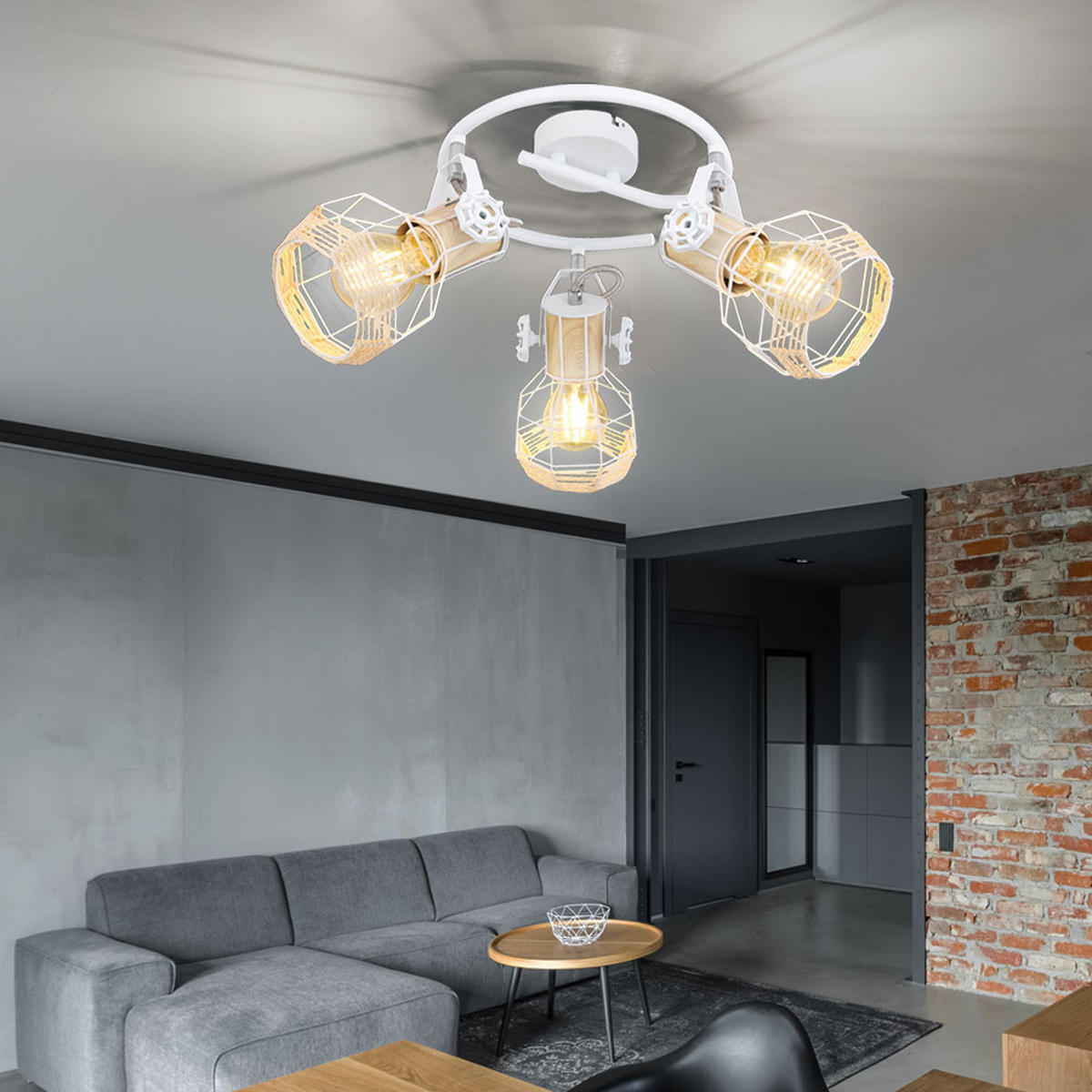 DECKENLEUCHTE Metall Weiß verstellbar - Weiß, Metall (25/25/20cm) - Globo Lighting