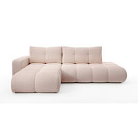 ECKSOFA DUCA L-S Orange Jersey mit Schlaffunktion - Altrosa, Holz (266.5/266.5cm) - MASSENO