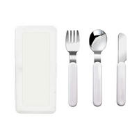 KINDERBESTECK Set 3-teilig Edelstahl mit Koffer Silber - Weiß, Metall
