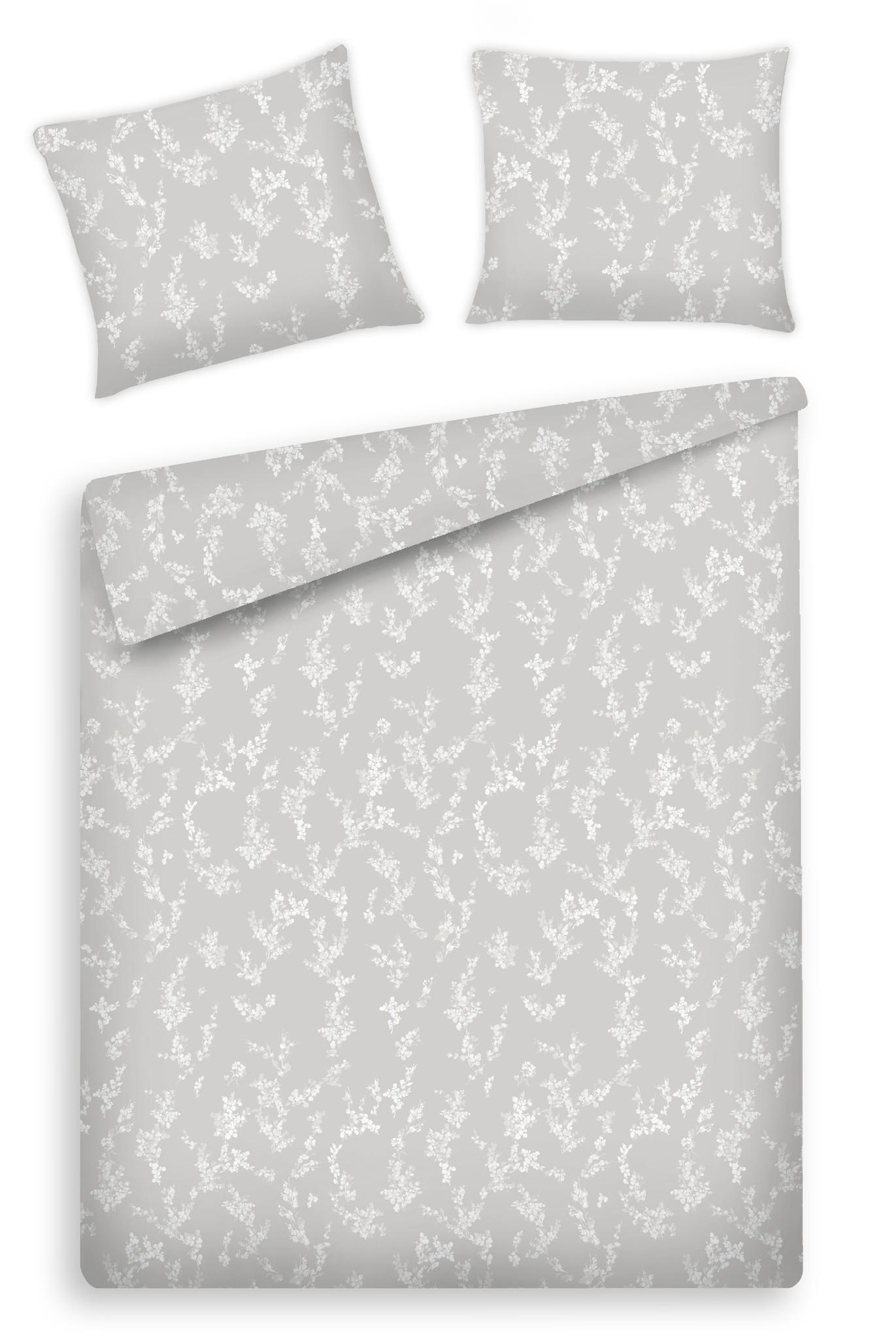 BETTWÄSCHE Vive - Hellgrau, Textil (200/220cm) - home&you