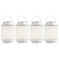 LED AUSSENLEUCHTE Metall Weiß Orientalisch 4er Set - Weiß, Metall (13/18/13cm) - Nowa