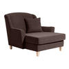 SESSEL XXL Karil Bezug Veloursstoff Buche natur / braun - Braun, Kunststoff (142/107/136cm) - 58aufmkessel