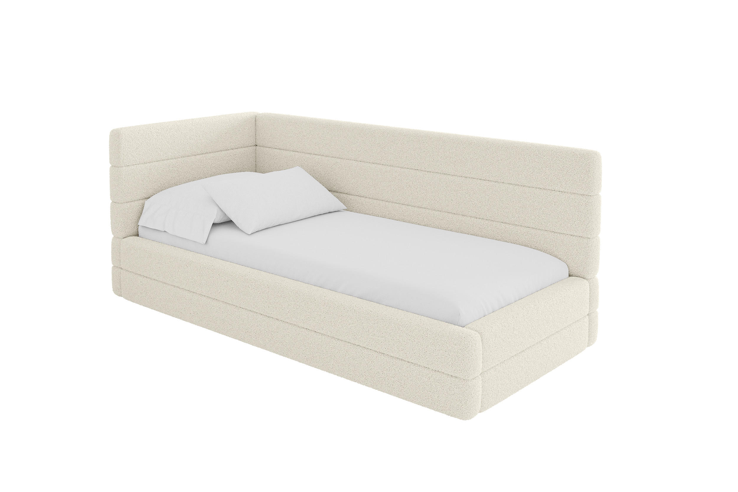 ALTDECOR JEDNOLŮŽKOVÁ POSTEL pro mládež s úložným prostorem, vpravo - BEMY 100x200 béžová