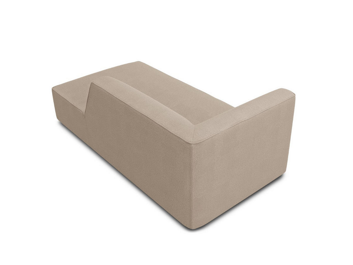 CHAISELONGUE rechts Ruby aus strukturiertem Stoff dunkelbeige - Taupe, Textil (93/69/180cm) - Micadoni