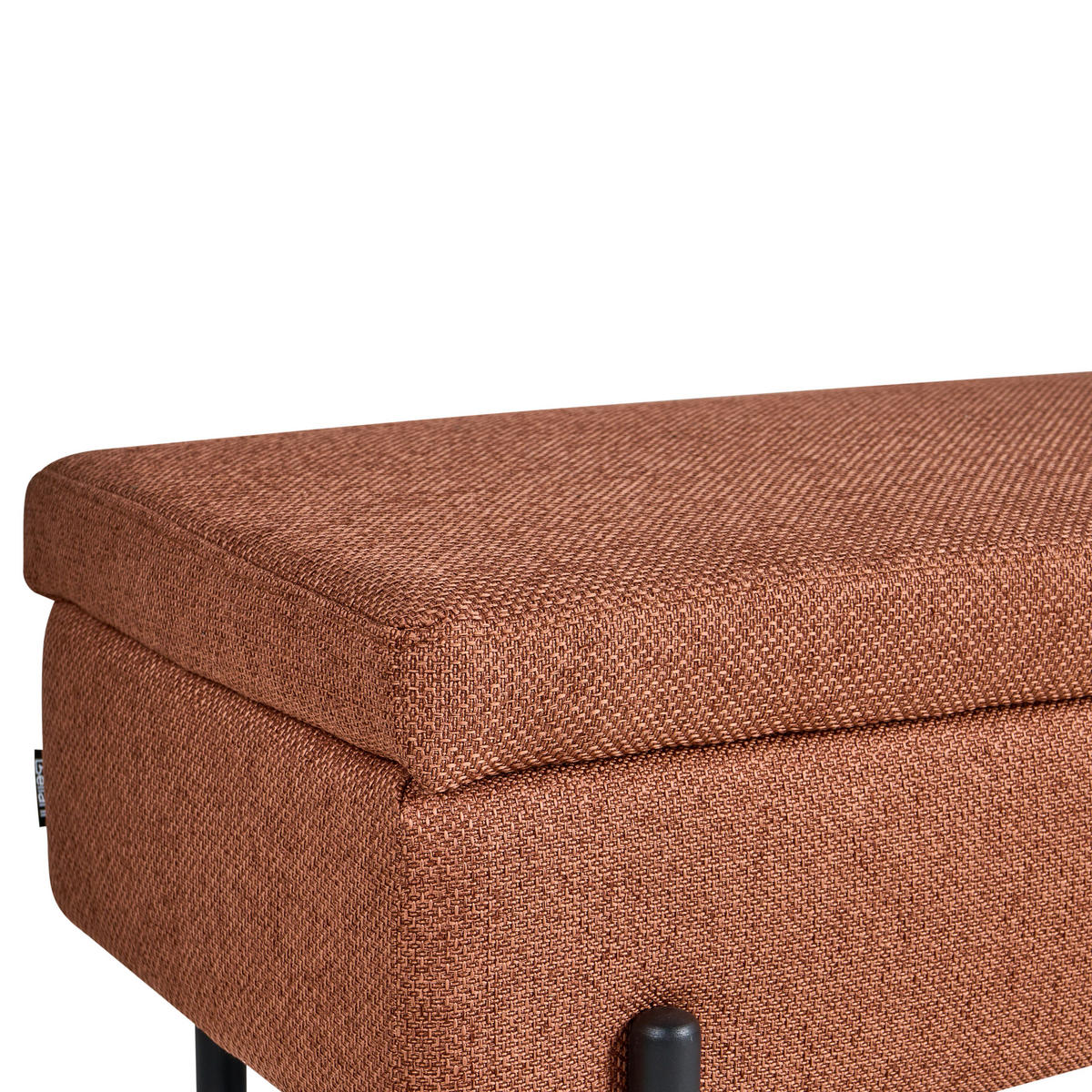 SCHUHBANK Stoff Goldbraun mit Stauraum Solvang - Goldfarben, Textil/Metall (89/43/39cm) - Beliani