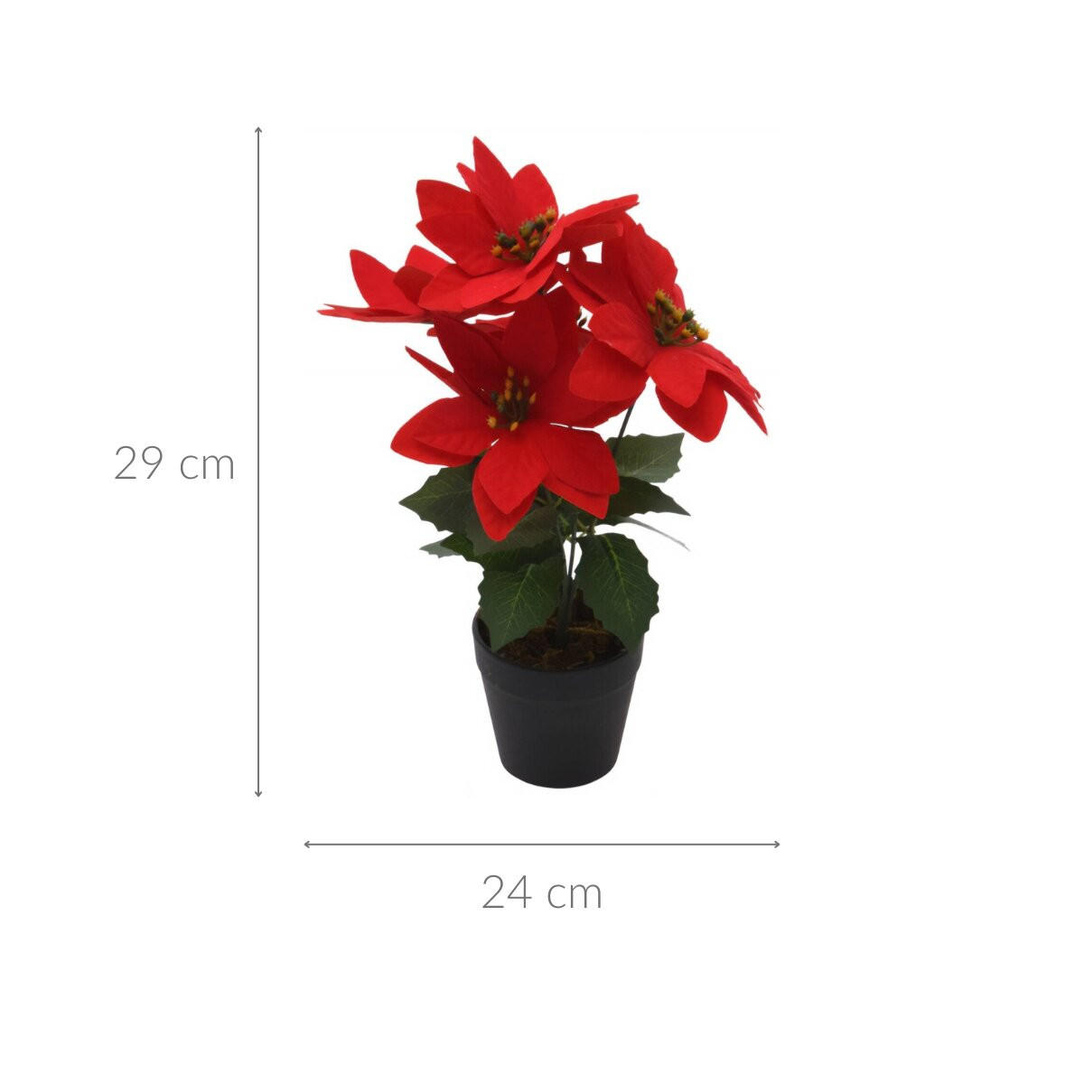WEIHNACHTSSTERN Künstliche Blume 29 cm - Rot, Kunststoff (29cm) - Home Styling Collection