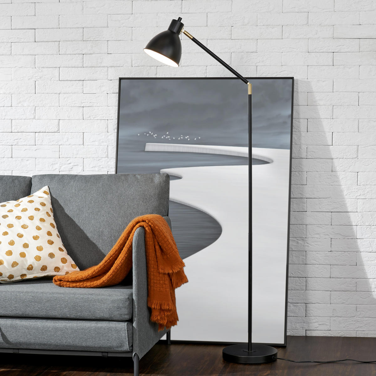 STEHLEUCHTE Stockport - Schwarz, Metall (23/58/139cm) - lux.pro