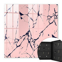 SCHLÜSSELBOX Schwarz 30x30 cm- Türöffnung nach rechts - Marmormosaik - Pink, Metall (30/30/5cm) - TULUP