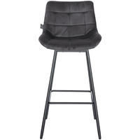 BARHOCKER 4er Set Visen Samt Dunkelgrau - Dunkelgrau, Textil (49/105/56cm) - DELUKE