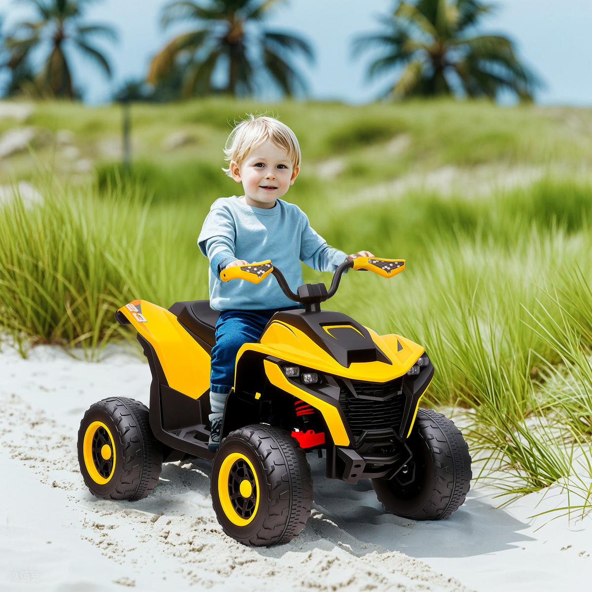 KINDER ELEKTRO-QUAD, Gelb, Kunststoff, Metall - Gelb, Kunststoff (109/69/75cm) - AIYAPLAY