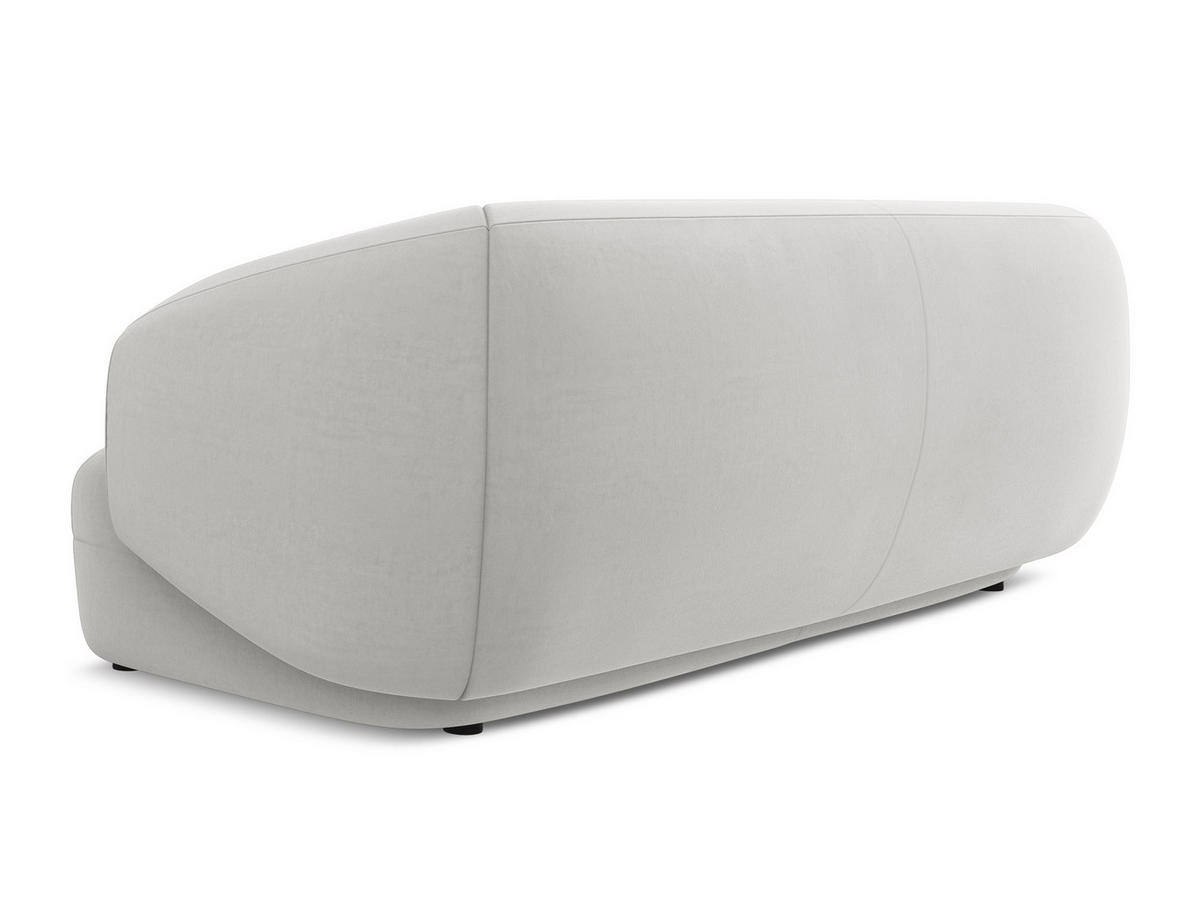 3-SITZER SOFA Samt Stoff Grau - Silberfarben/Schwarz, Kunststoff/Textil (212/81/98cm) - Makamii
