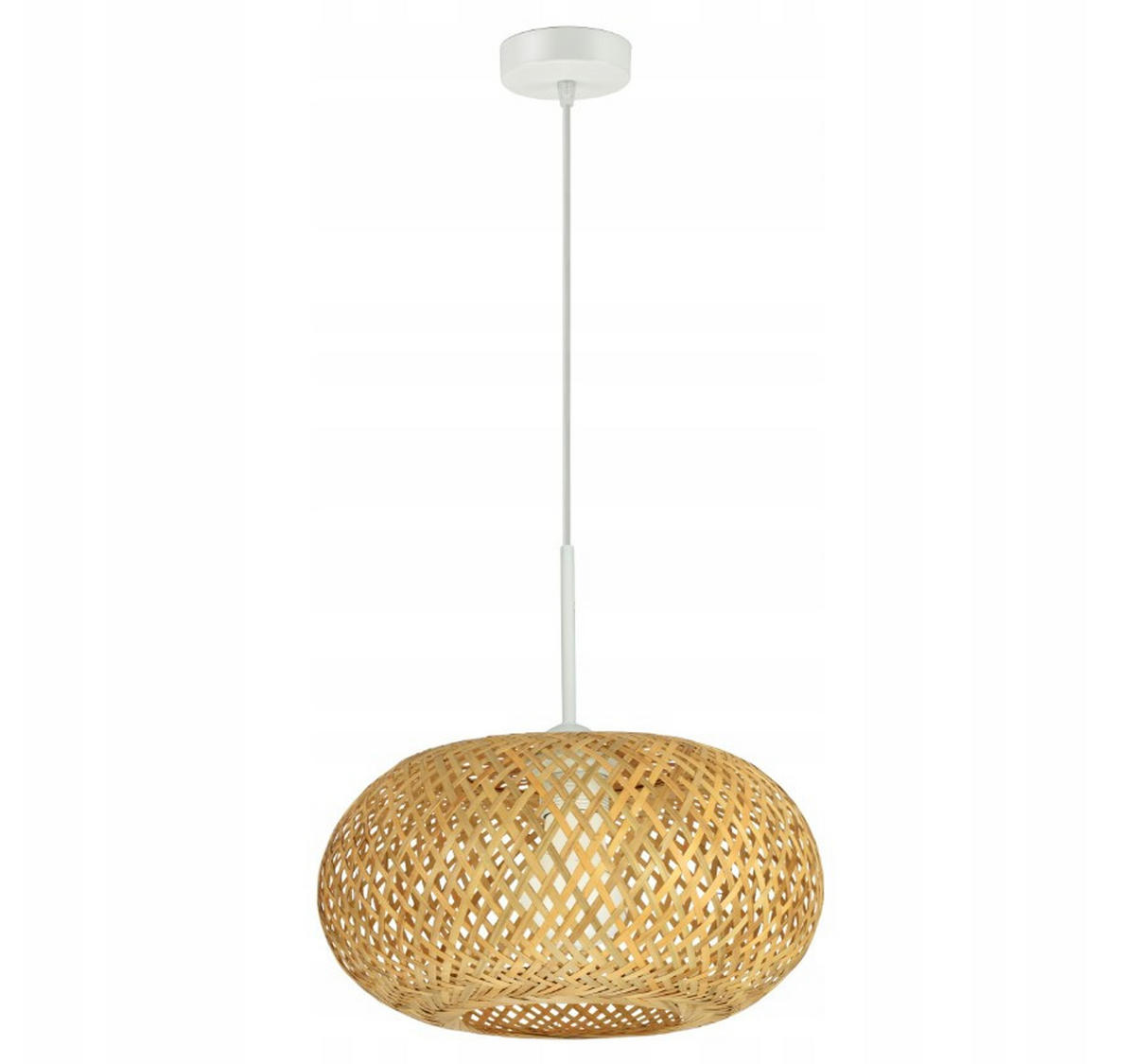 PENDELLEUCHTE BOHO - Beige/Weiß, Holz/Metall (40/40/105cm) - kiki design