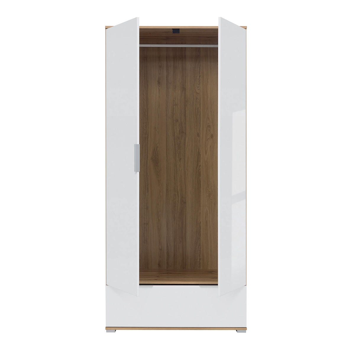 SKŘÍŇ 2DVEŘOVÁ Selma Bílá a dřevo - bílá, kompozitní dřevo (90.5/195/56.5cm) - Petits-meubles