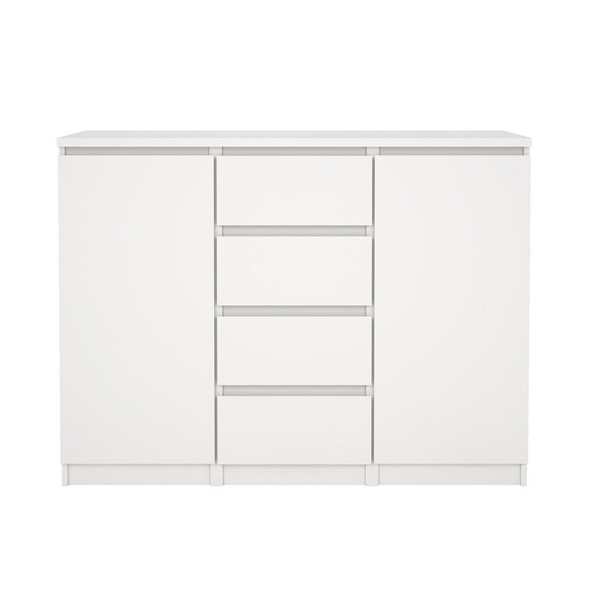 SIDEBOARD, Naia, Weiß, Holzwerkstoff, 121 x 50 x 91 cm - Weiß, Holzwerkstoff (121/91/50cm) - ebuy24