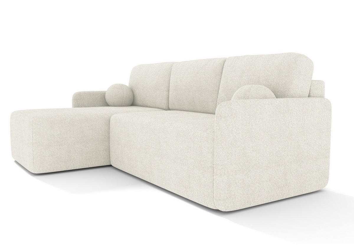 ECKSOFA Bloom Creme Bouclé - Creme, Textil (212/142cm) - Selsey