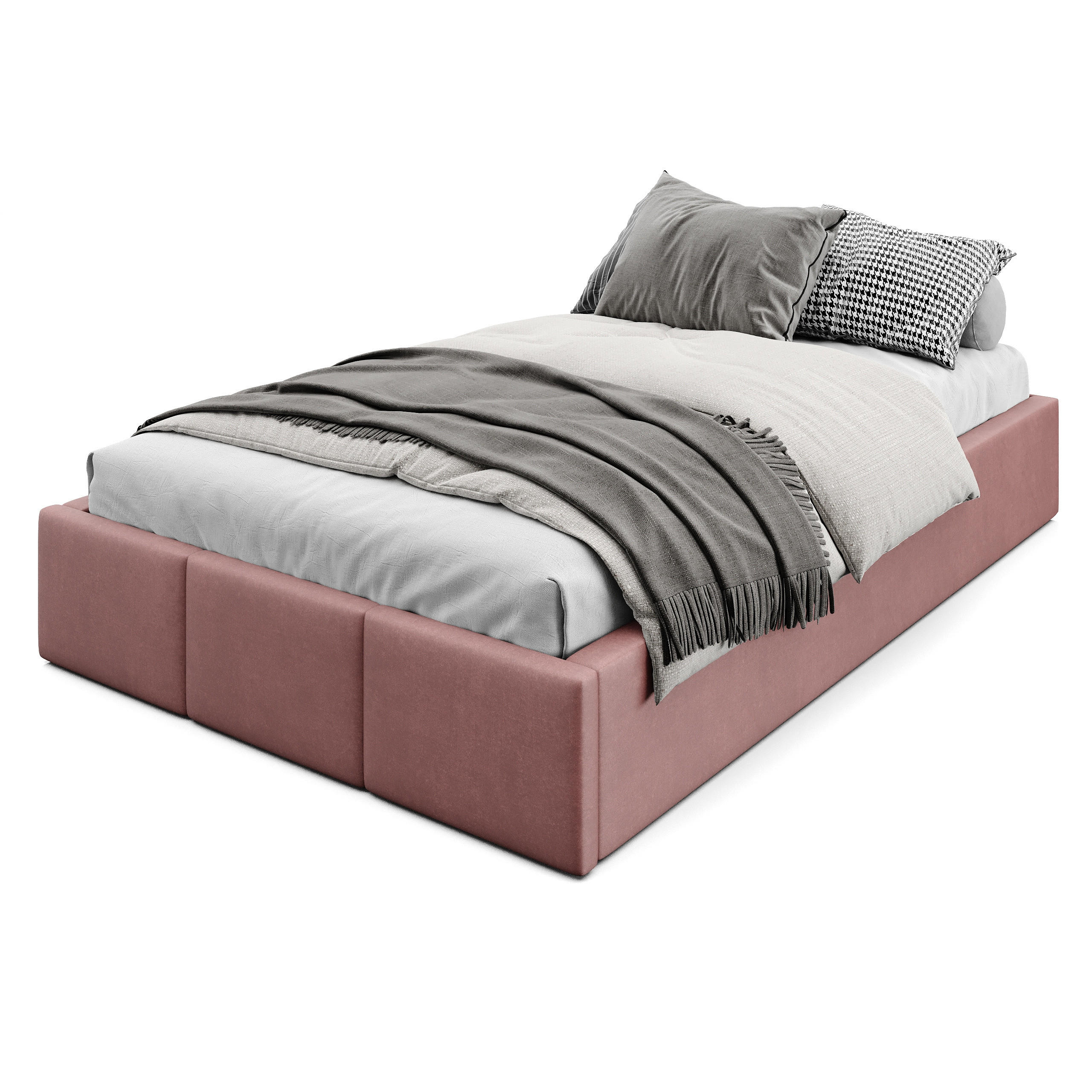 POLSTERBETT für Schlafzimmer Bett mit Stauraum Altrosa 120x200cm - Altrosa, Holzwerkstoff/Textil (120/200cm) - Muralo