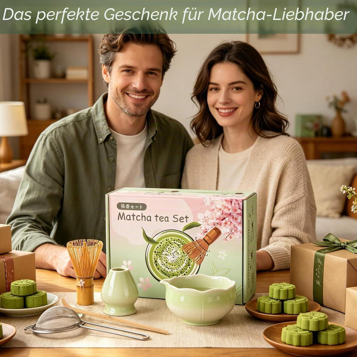 MATCHA Besen Set 6-teiliges Set Grün - Grün, Keramik (13.5/19.4/13.5cm)
