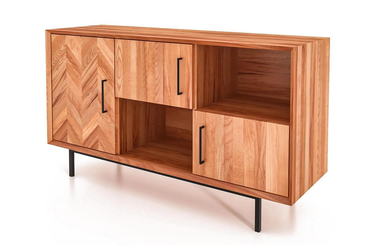 KOMMODE BREIT LEON Kernbuche - Kernbuche, Holz (144/80/45cm) - byoak