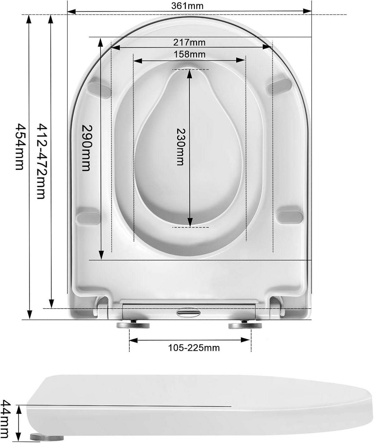 WC SITZ mit Absenkautomatik, Toilettendeckel mit Kindersitz - Weiß, Kunststoff (36/4.4/45cm) - Woltu