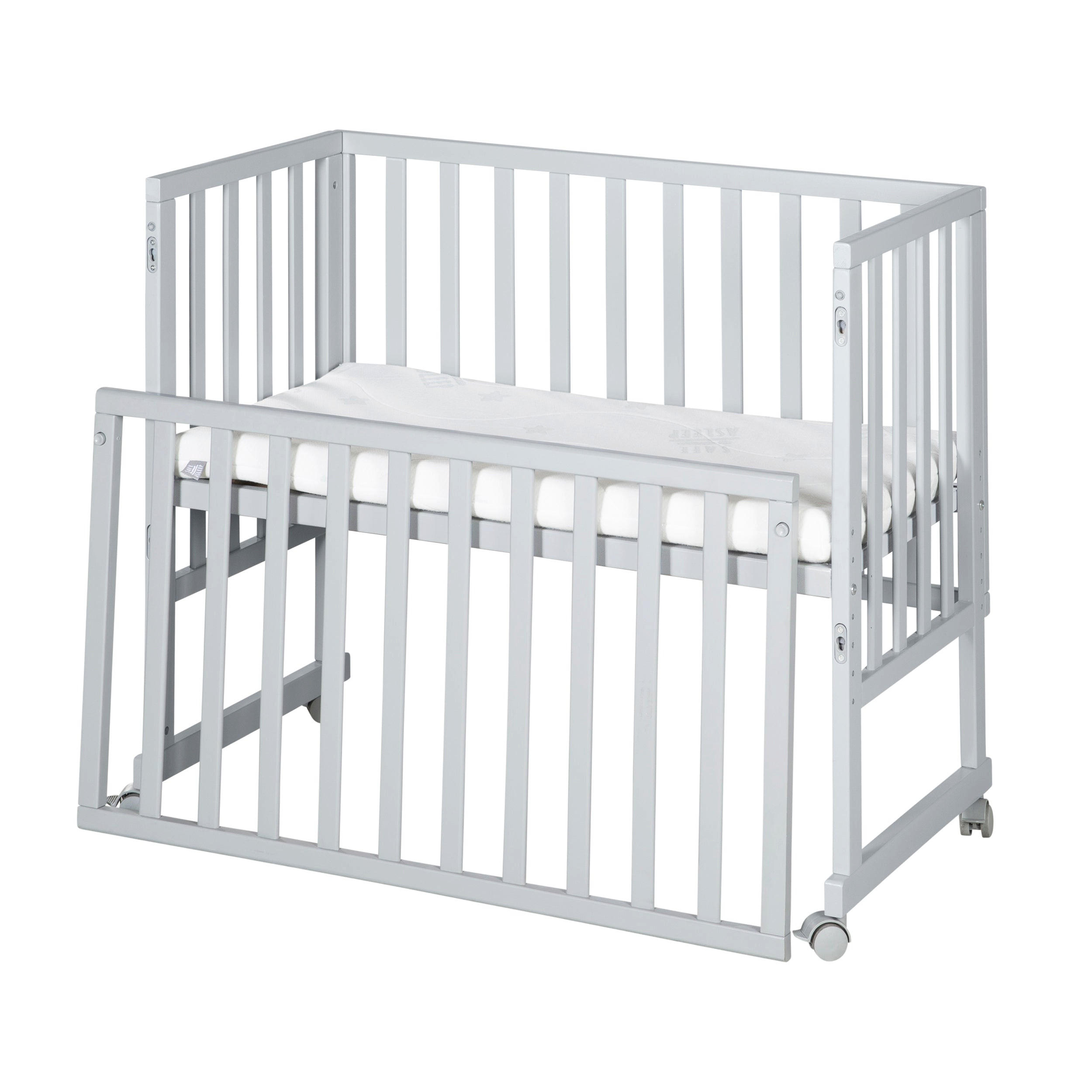 BEISTELLBETT 3in1 Set 90 x 45 cm - Taupe/Hellgrau, Holzwerkstoff (45/90cm) - Roba
