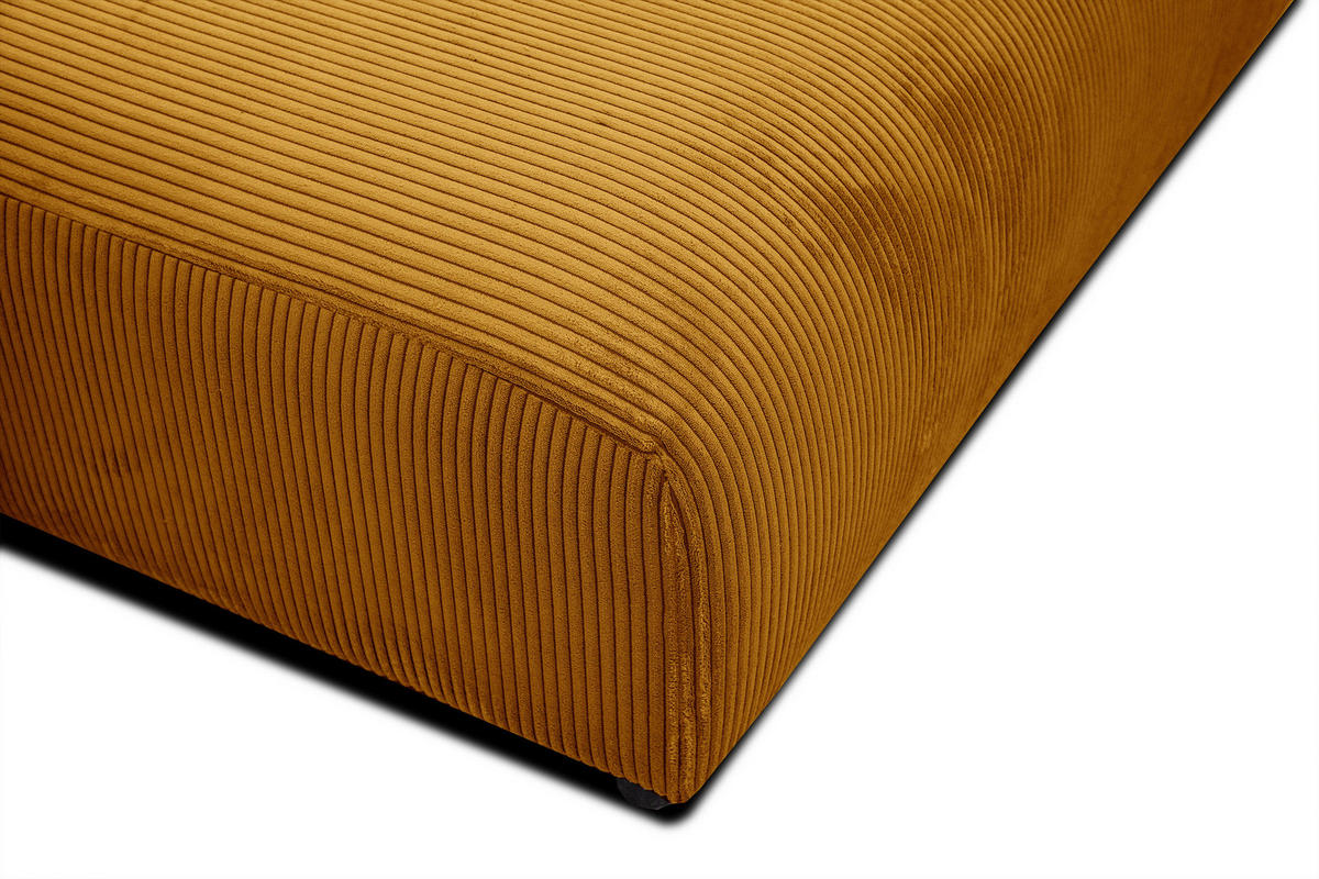 ECKSOFA TAUER 5-Sitzer, honig - Schwarz/Honig, Holzwerkstoff/Kunststoff (174/292cm) - Courtois Laville