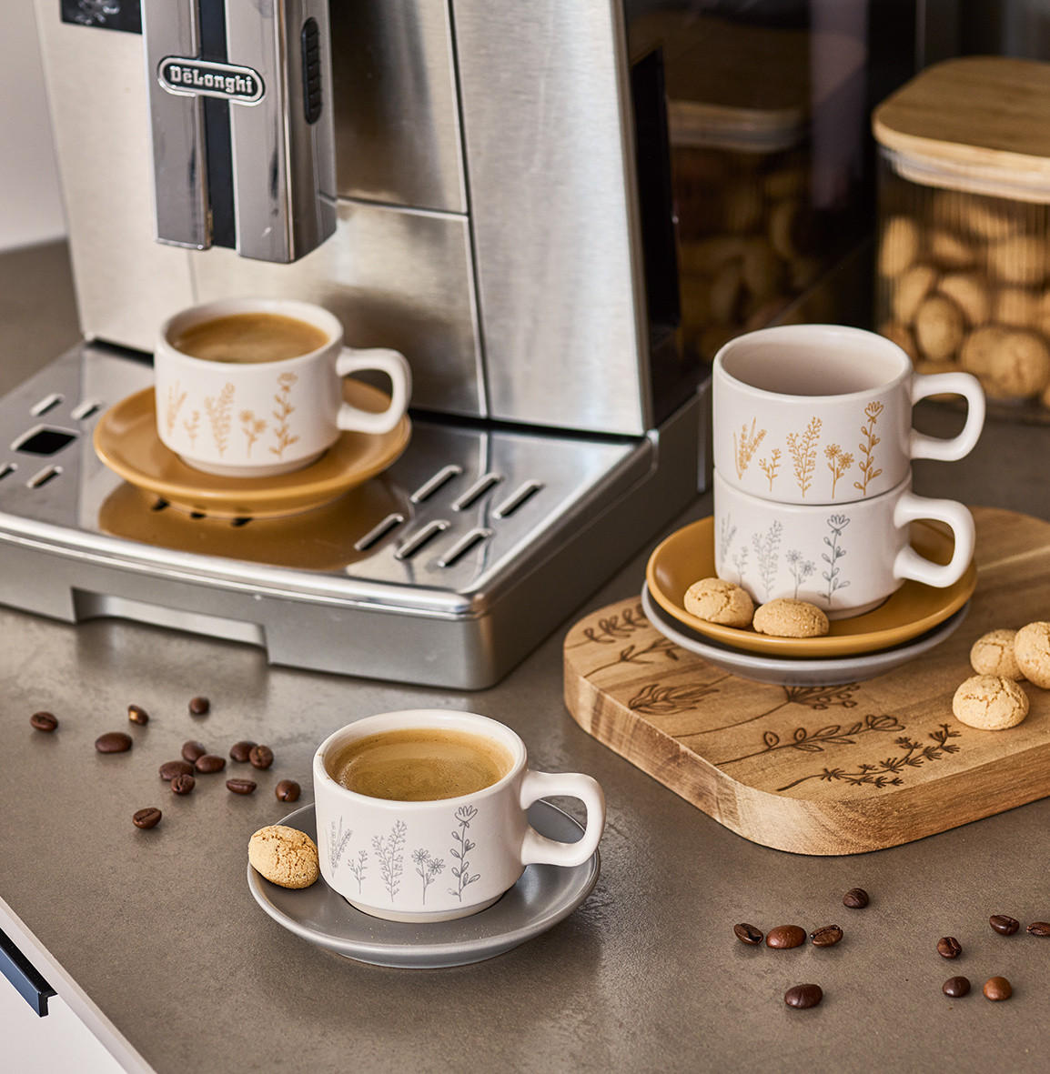 ESPRESSO-SET Flowers 4er Set 70 ml - Multicolor, Keramik (70L) - ZELLER