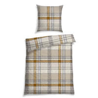 BETTWÄSCHESET Arno - Feinbiber - 2-teilig - 155 x 220 cm - Natur-Grau - Naturfarben, Textil (155/220cm) - SCHIESSER