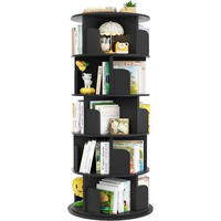 BÜCHERREGAL drehbar 5-stöckig Schwarz 360 Grad drehbar - Schwarz, Holzwerkstoff (40/160/40cm)