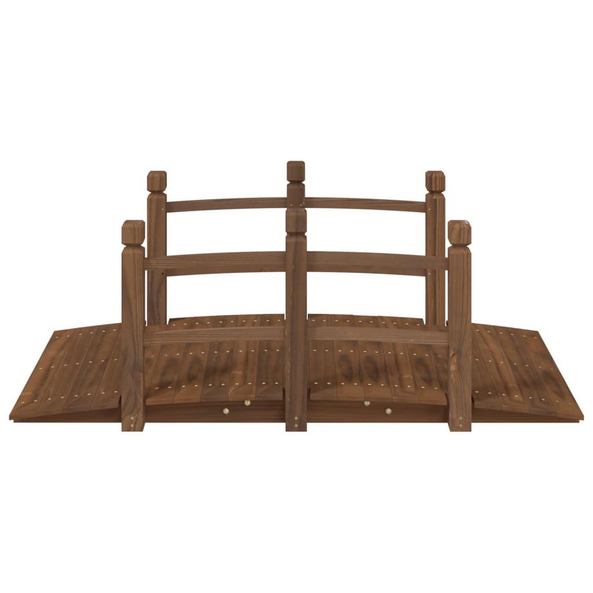 HOLZBRÜCKE mit Geländer ROBBI Braun | 150x67x56cm | Gartenbrücke mit Geländer Teichbrücke - Braun, Holz (67/150/56cm) - DELUKE