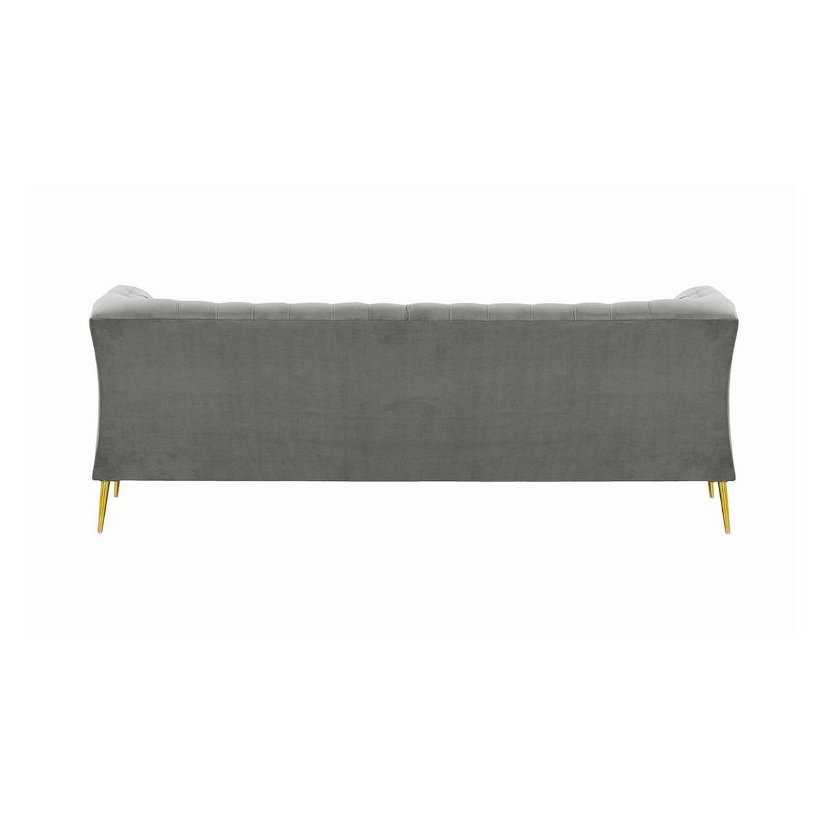 2,5-SITZER-SOFA Chesterfield Modern-Velluto 15 - Hellgrau, Holz/Textil (209/74/80cm)