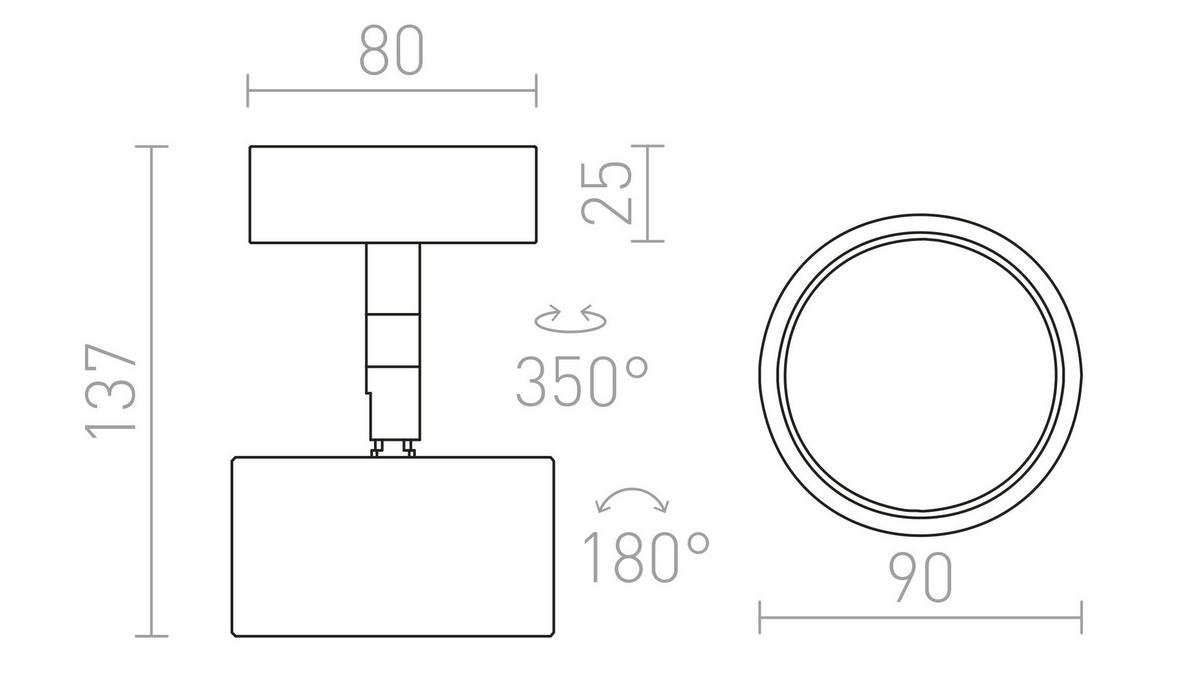 DECKENLEUCHTE PIXIE Schwarz Chrom 7 W - Schwarz, Metall (137/9/5cm) - Rendl