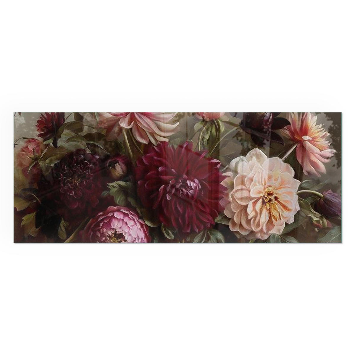 GLASPLATTE für Kamin 125x50 cm - Weinrot, Glas (125/50/0.4cm) - TULUP