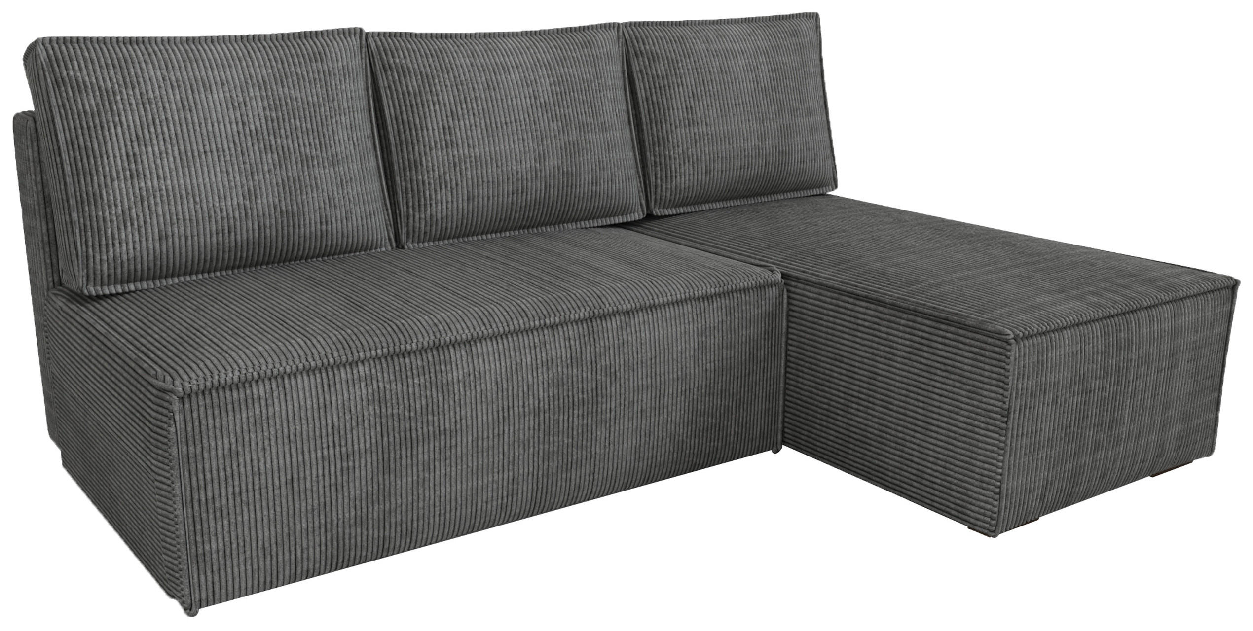 ECKSOFA Hector mit Schlaffunktion Grau Cord - Grau, Textil (200/141cm) - Bromarkt