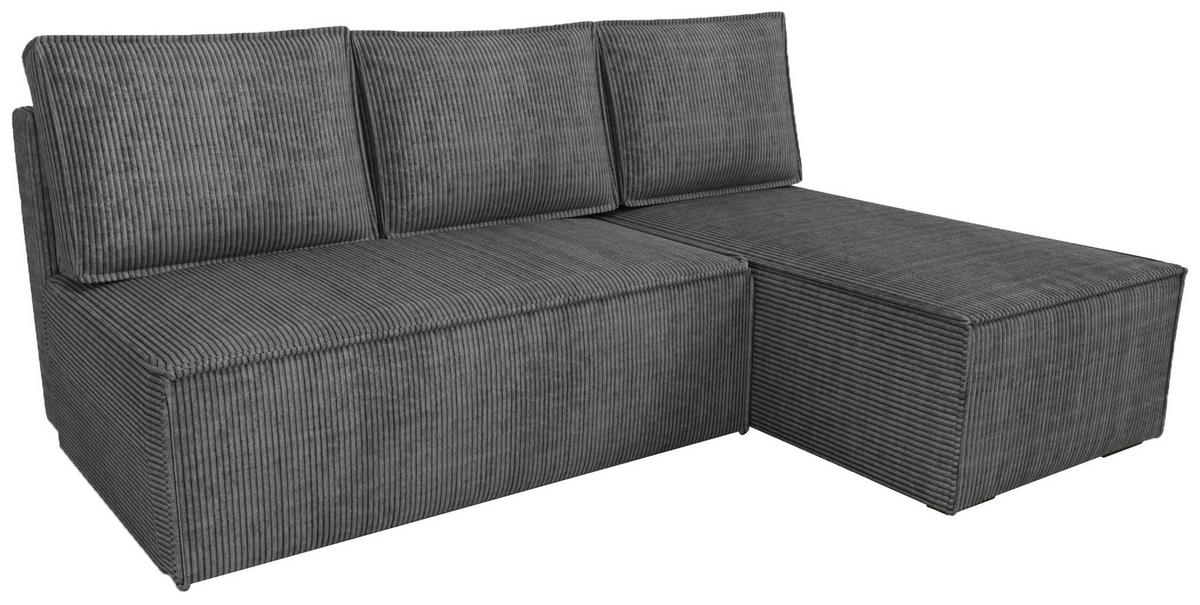 ECKSOFA Hector mit Schlaffunktion Grau Cord - Grau, Textil (200/141cm) - Bromarkt