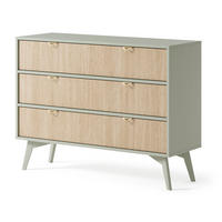 KOMMODE FORESTA 106/80/38 cm mit 3 Schubladen Hellgrün - Hellgrün/Kieferfarben, Holzwerkstoff (106/80/38cm) - MASSENO