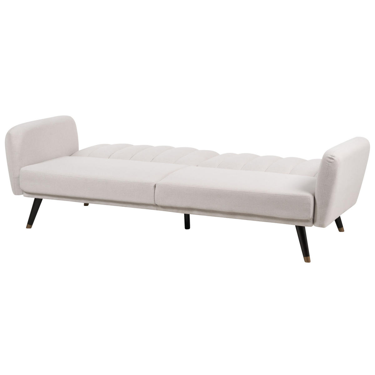 3-SITZER-SCHLAFSOFA Samtstoff beige Vimmerby - Beige, Textil (212/90/80cm) - Beliani