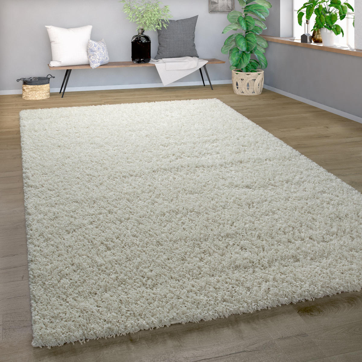 HOCHFLORTEPPICH 60/100 cm Twister 500 - Creme, Textil (60/100cm) - Paco Home
