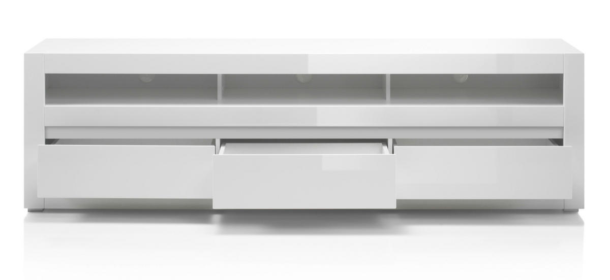 LOWBOARD Hochglanz weiß, Set 2-tlg. inklusive Paneel, TV Unterschrank Soft-Close - Weiß Hochglanz/Weiß, Holzwerkstoff/Kunststoff (217/163/42cm) - Furn.Design