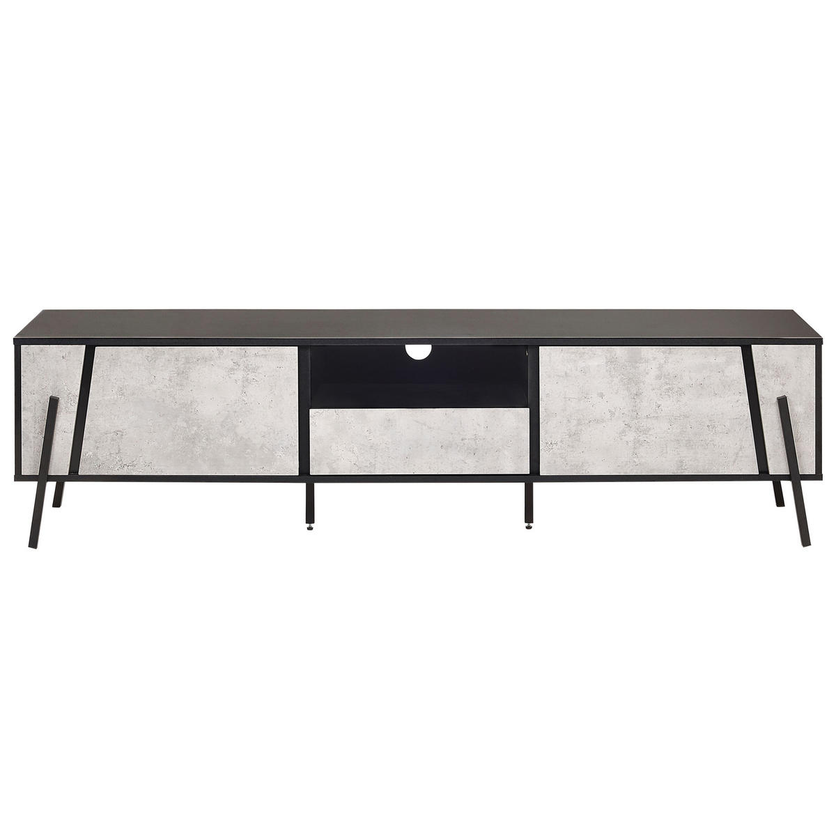 TV-MÖBEL Grau, Schwarz BLACKPOOL 40/177/46 cm - Grau, Holzwerkstoff (177/46/40cm) - Beliani