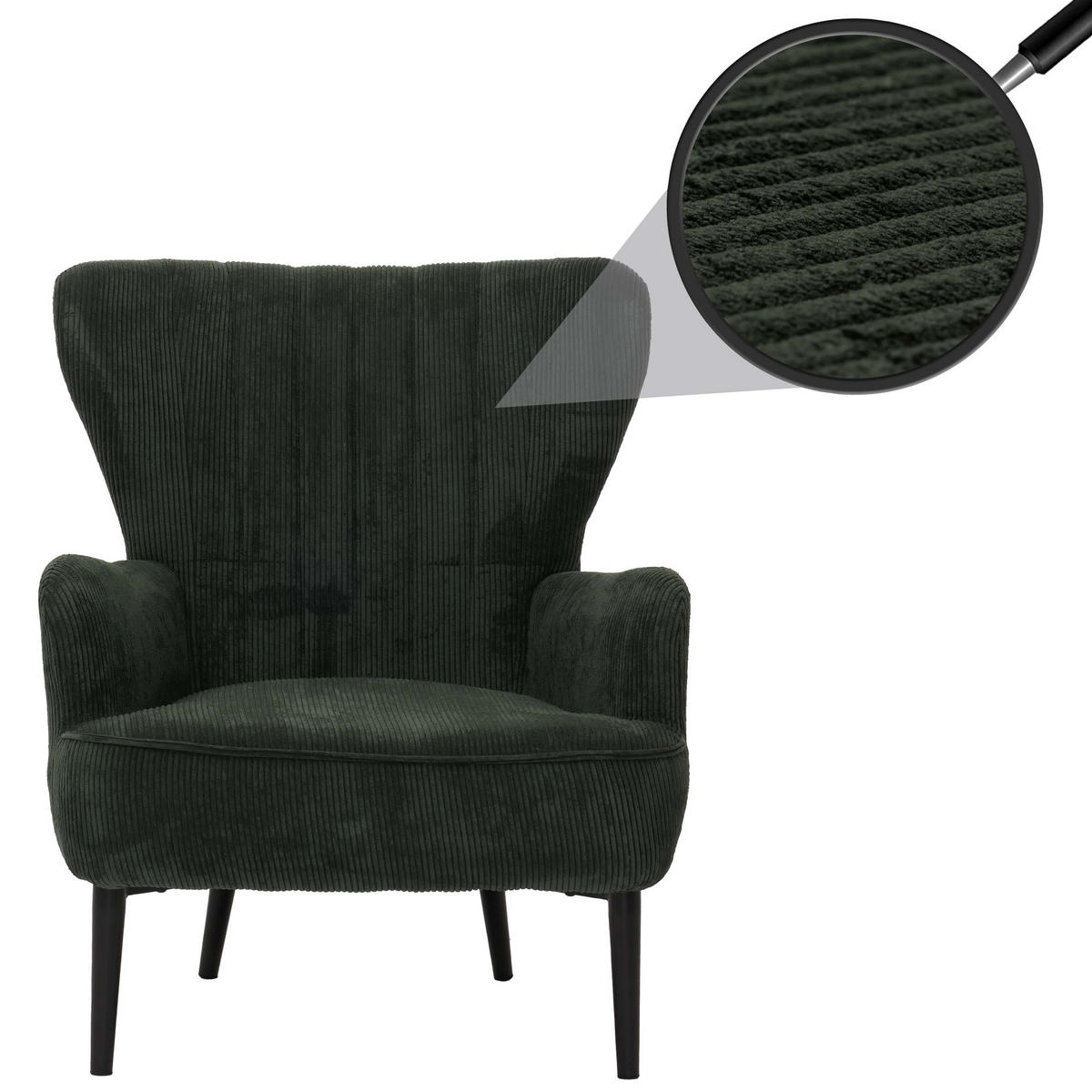 LOUNGE-SESSEL Dunkelgrün - Dunkelgrün, Textil (75/80/78cm) - MCW